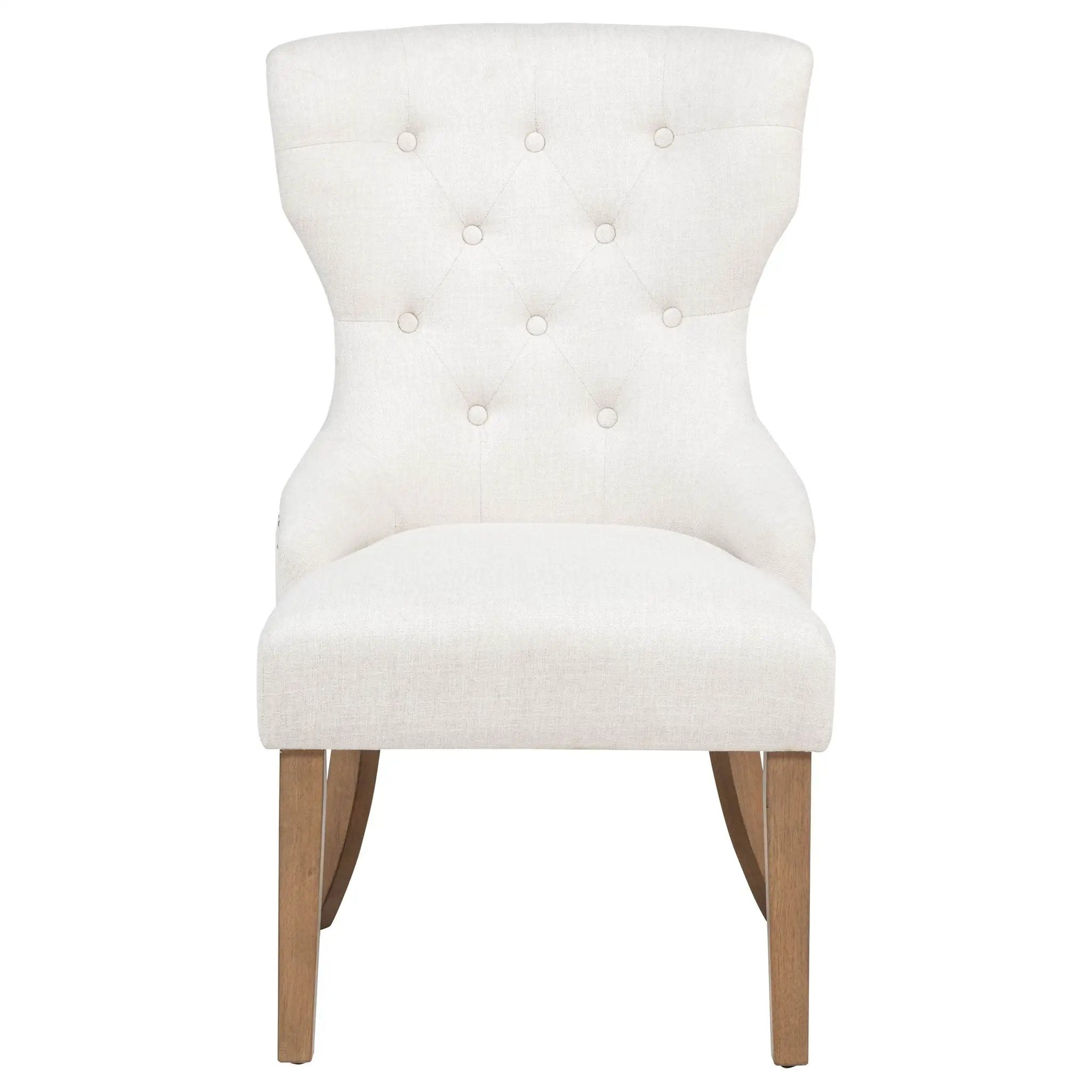 Baney Fabric Upholstered Dining Side Chair Beige and Rustic Grey by Unique Piece Furniture