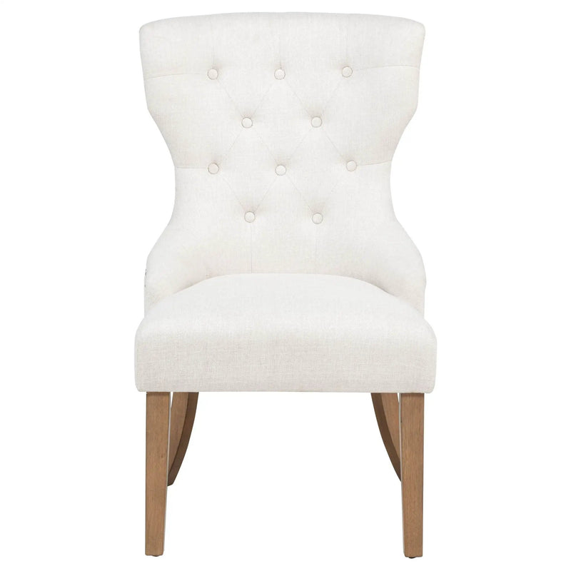 Baney Fabric Upholstered Dining Side Chair Beige and Rustic Grey by Unique Piece Furniture