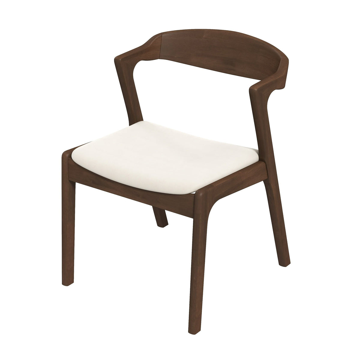 Mid-Century Modern Dining Chair Set of 2 with Solid Wood Frame - Black, Yellow, Beige, photo 3 of 12