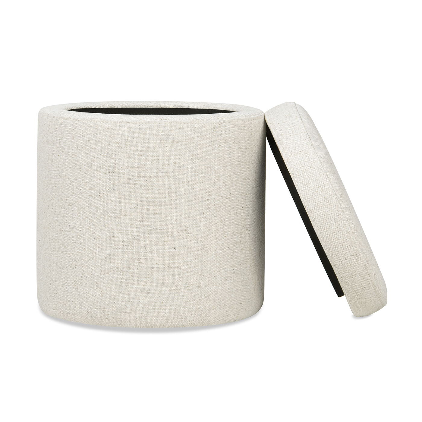 Brandy - Round Upholstered Storage Ottoman With Accent by HouseOfZazla