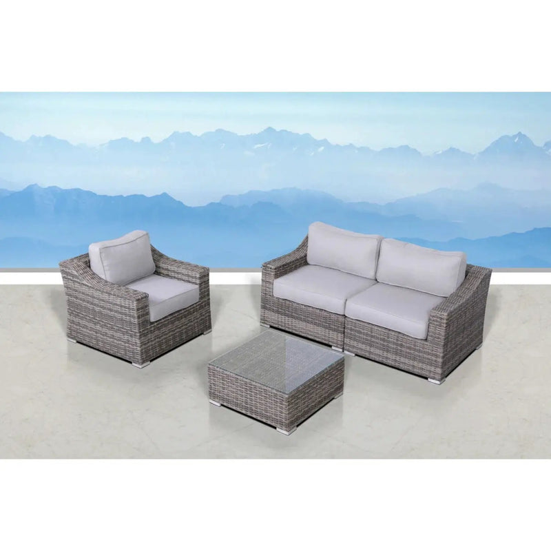 Outdoor Wicker Conversation Set With Cushions, All Weather by HouseOfZazla