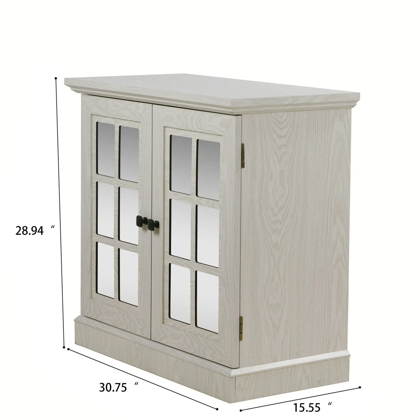 Sideboard Cabinet With Mirrored Doors, Adjustable Shelf, Metal Handles by HouseOfZazla