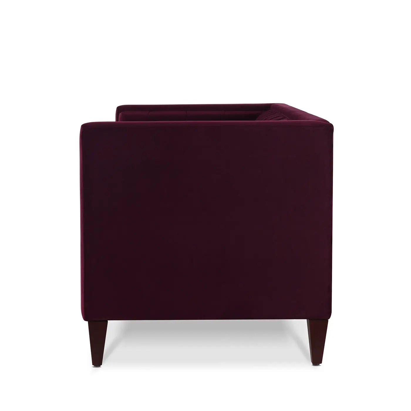 Jack 84" Modern Tuxedo Tufted Sofa, Burgundy Velvet by HouseOfZazla