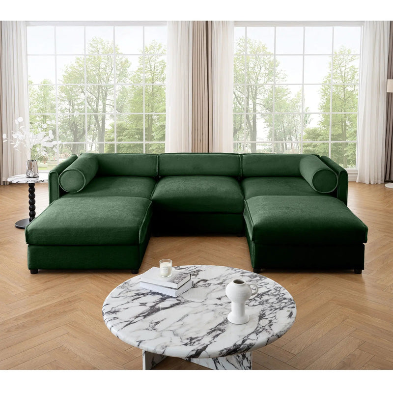 Contemporary Elegant Sofa With Storage And Ottoman by Unique Piece Furniture