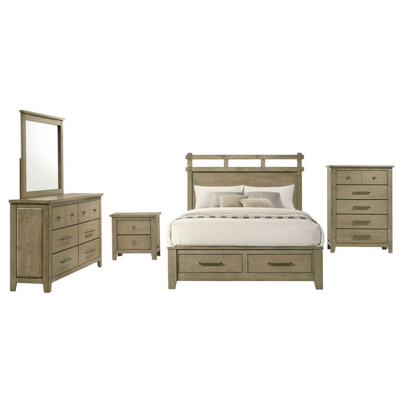 Hazlewood 5-piece Eastern King Bedroom Set Vineyard Oak by Unique Piece Furniture