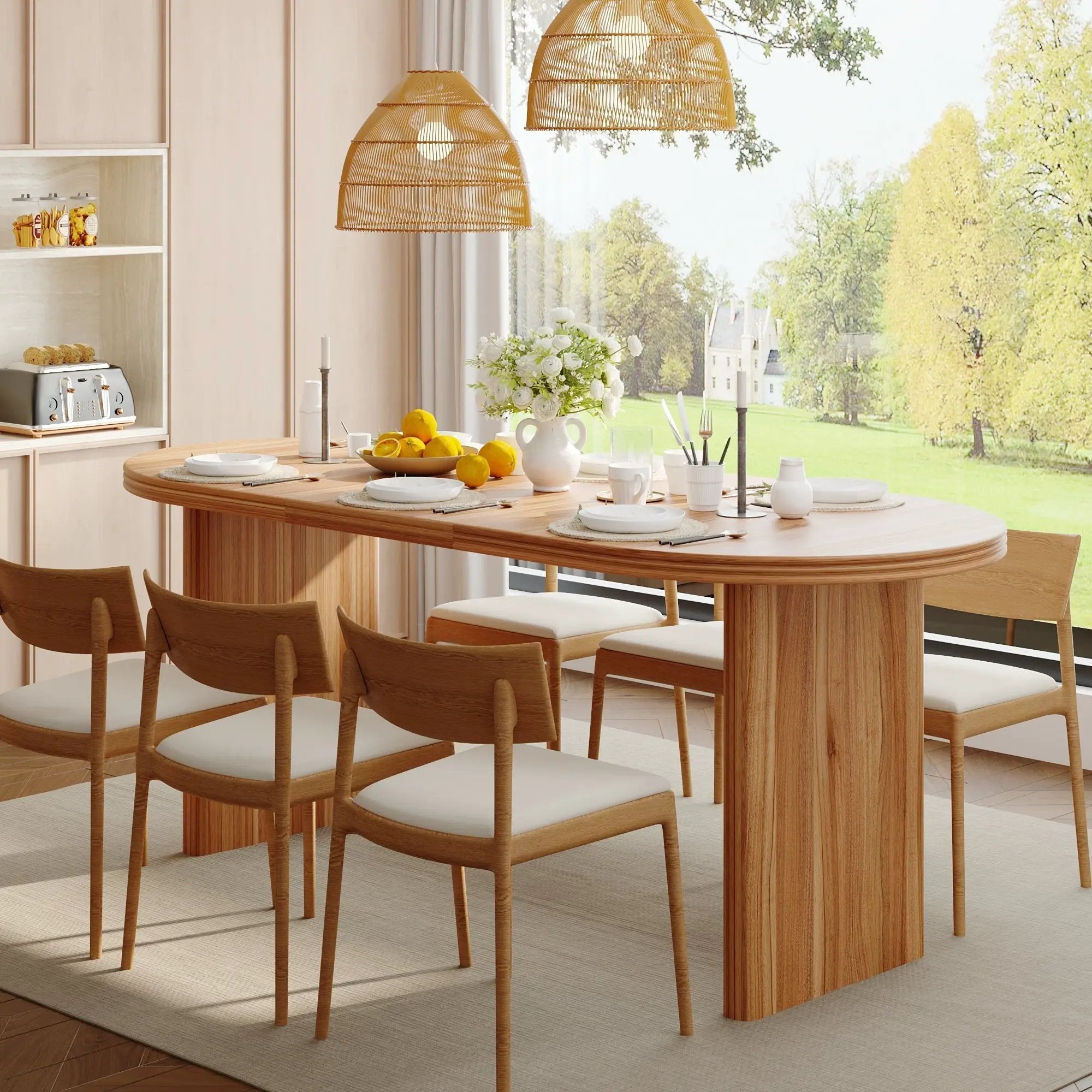Modern Extendable Dining Table with Removable Extension Leaves by HouseOfZazla