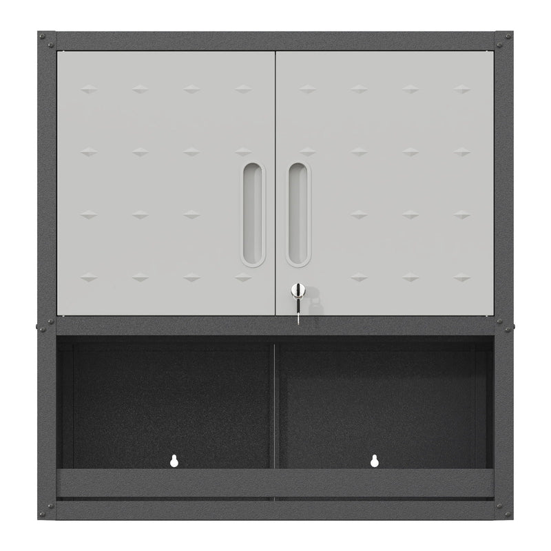 Metal Wall Mounted Tool Storage Cabinet With Locking Door, 1 Shelf & 1 Drawer by HouseOfZazla
