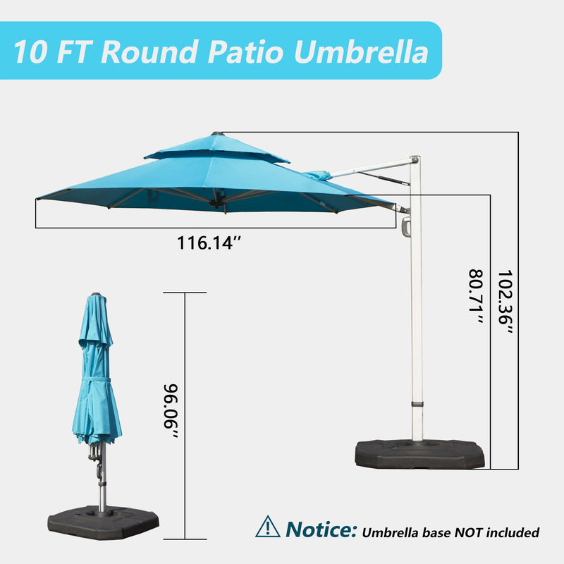 Round Cantilever Umbrella with Center Pole, Lake by HouseOfZazla