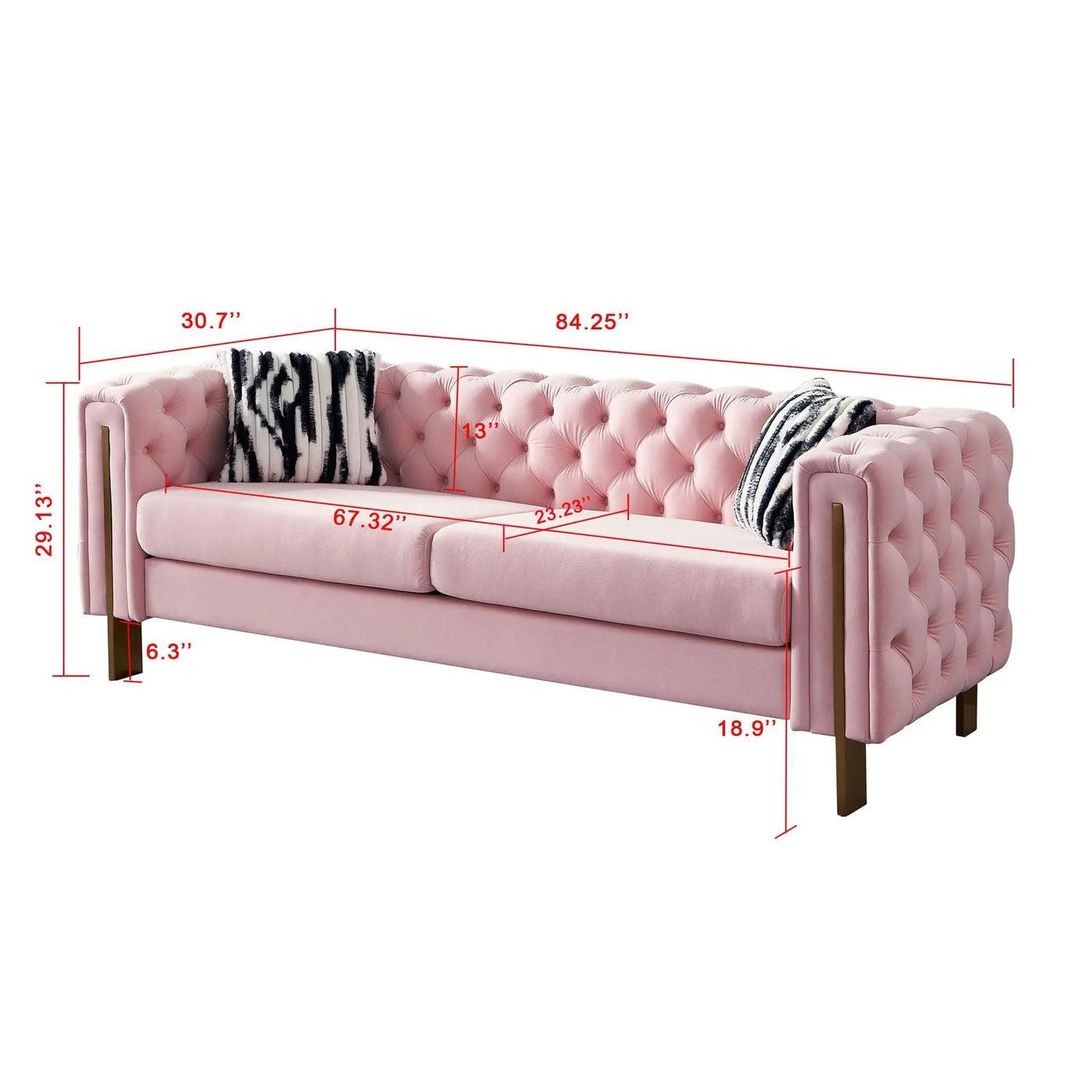 Chesterfield - Modern Tufted Living Room Sofa, 84.25''W Couch by HouseOfZazla