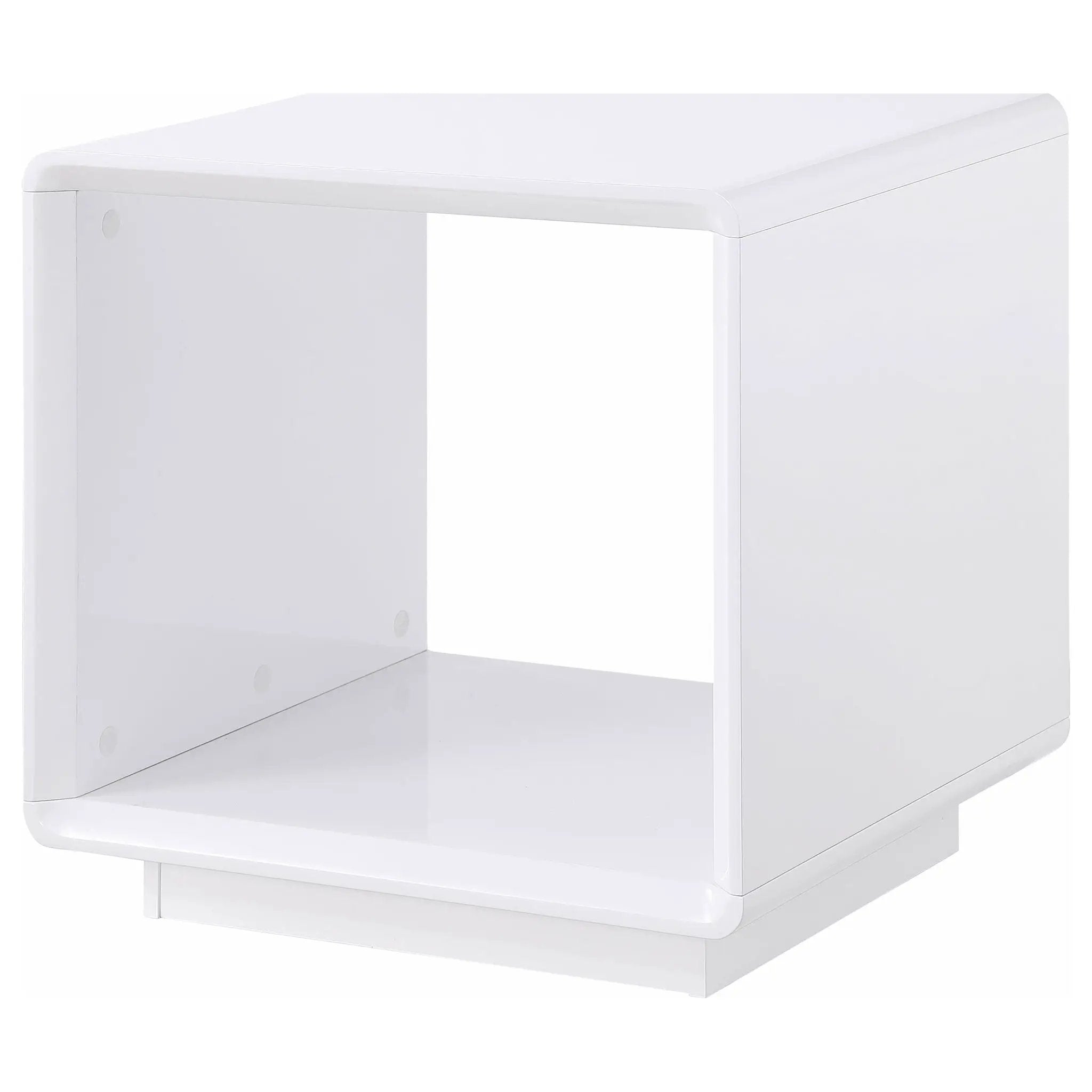 Paseo Square End Side Table White High Gloss by Unique Piece Furniture