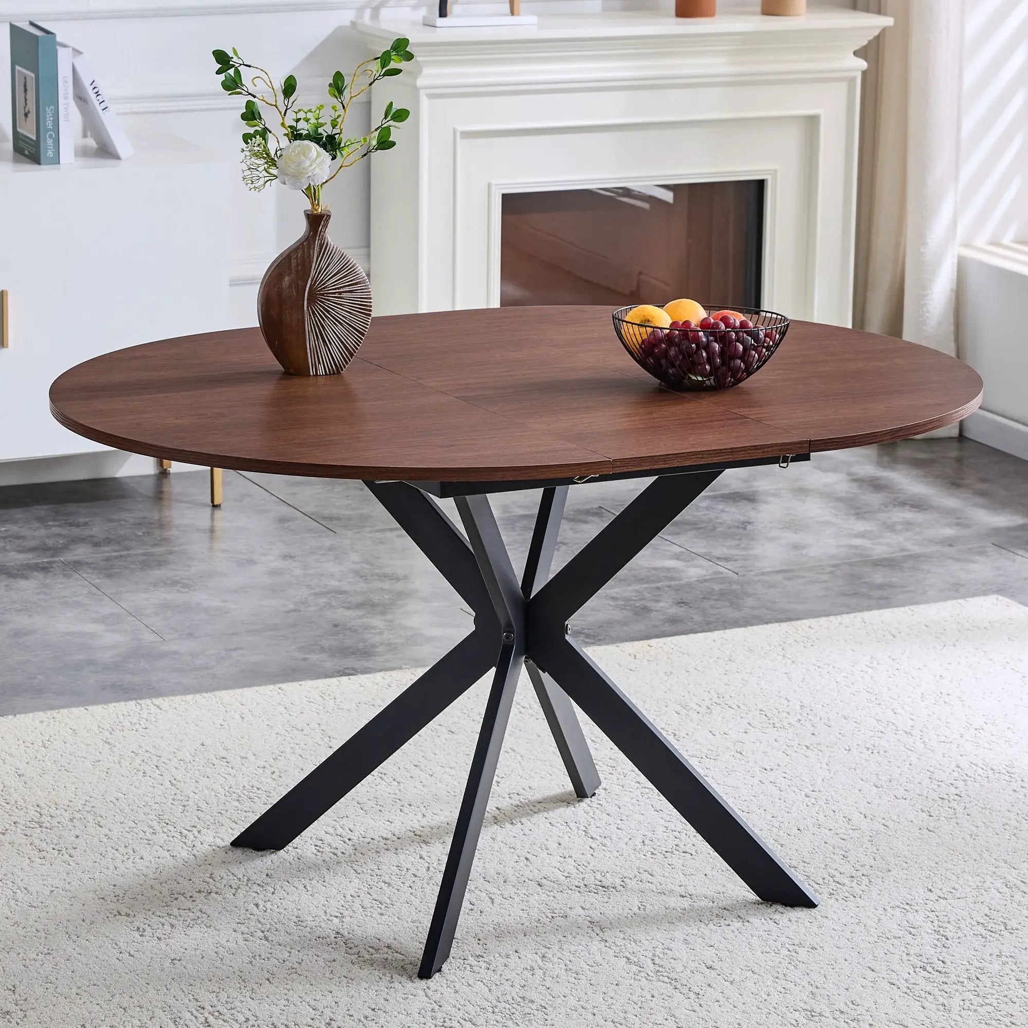 Extendable Round Dining Table - Walnut by Unique Piece Furniture