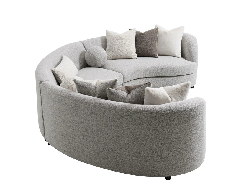 Ivria - Boucle Sectional Sofa With 9 Pillows - Gray by Unique Piece Furniture