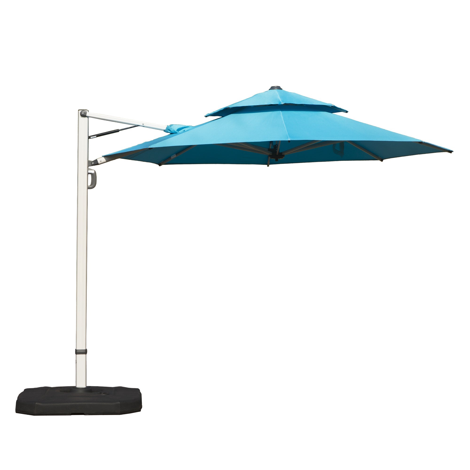Round Cantilever Umbrella with Center Pole, Lake by HouseOfZazla