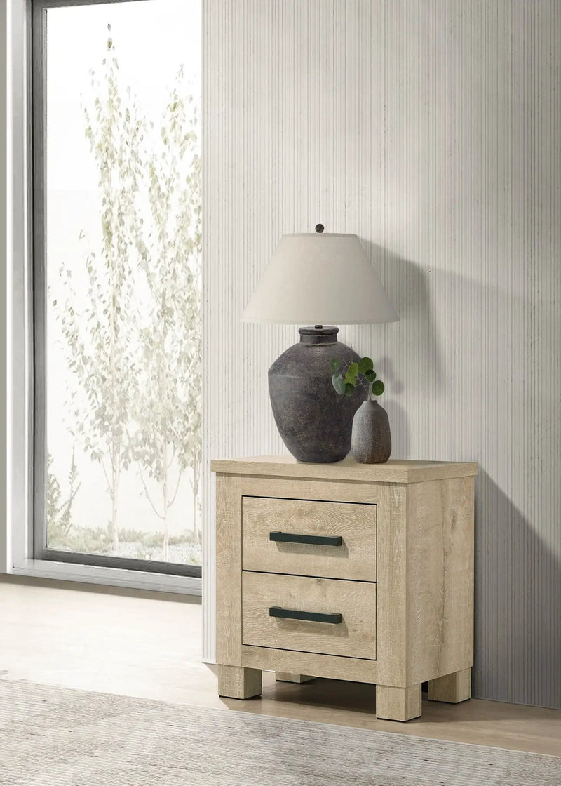 Oakglen 2-drawer Nightstand Bedside Table Weathered Oak by Unique Piece Furniture