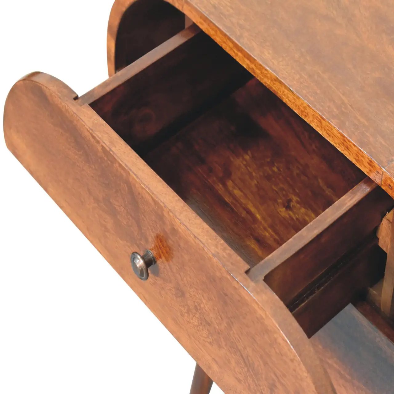 Solid Wood Large Chestnut Circular Bedside Table by HouseOfZazla