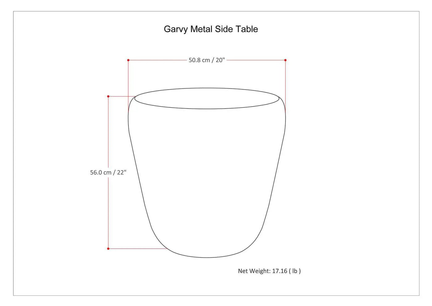 Garvy - Handcrafted Metal Side Table by HouseOfZazla