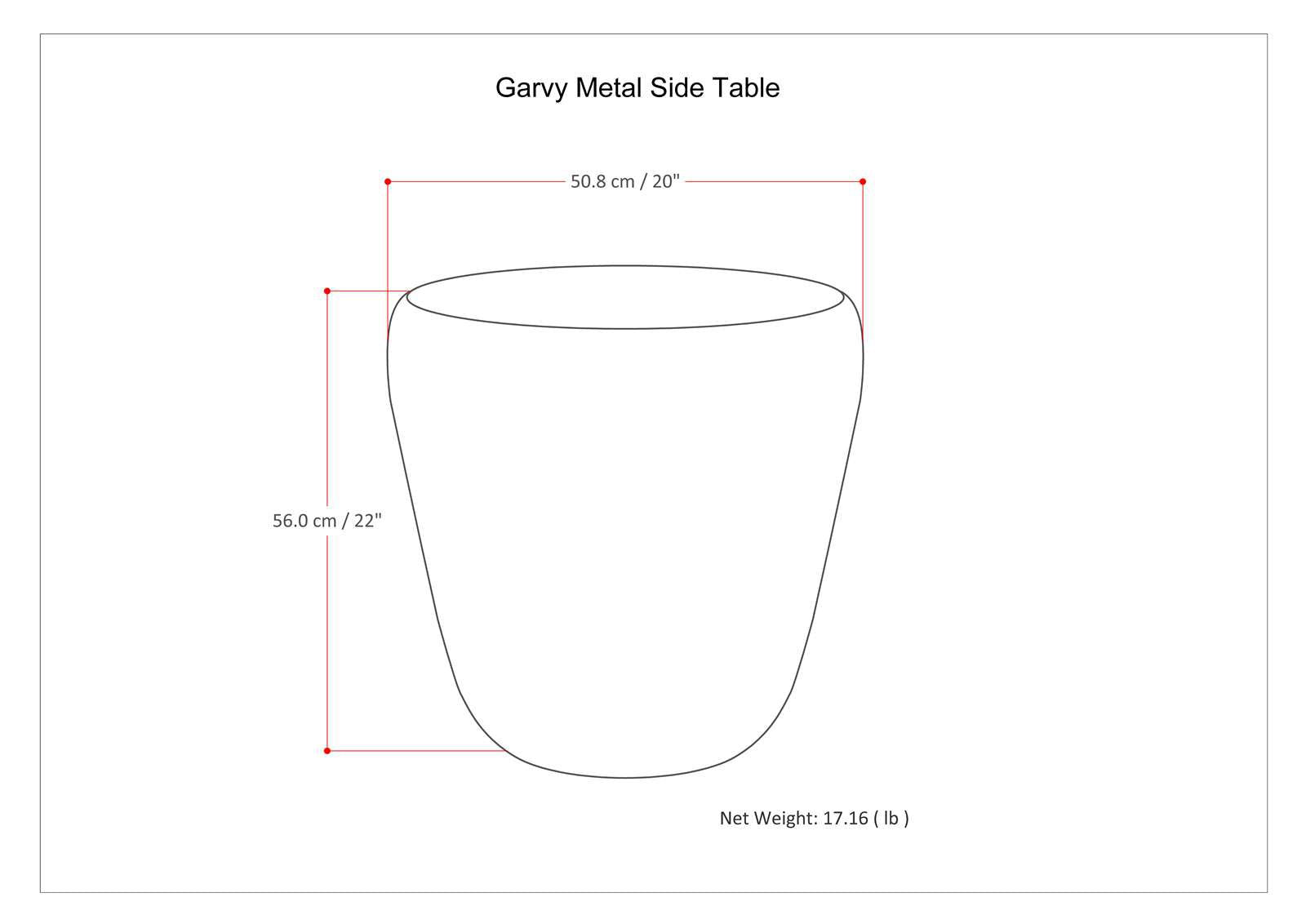 Garvy - Handcrafted Metal Side Table by HouseOfZazla