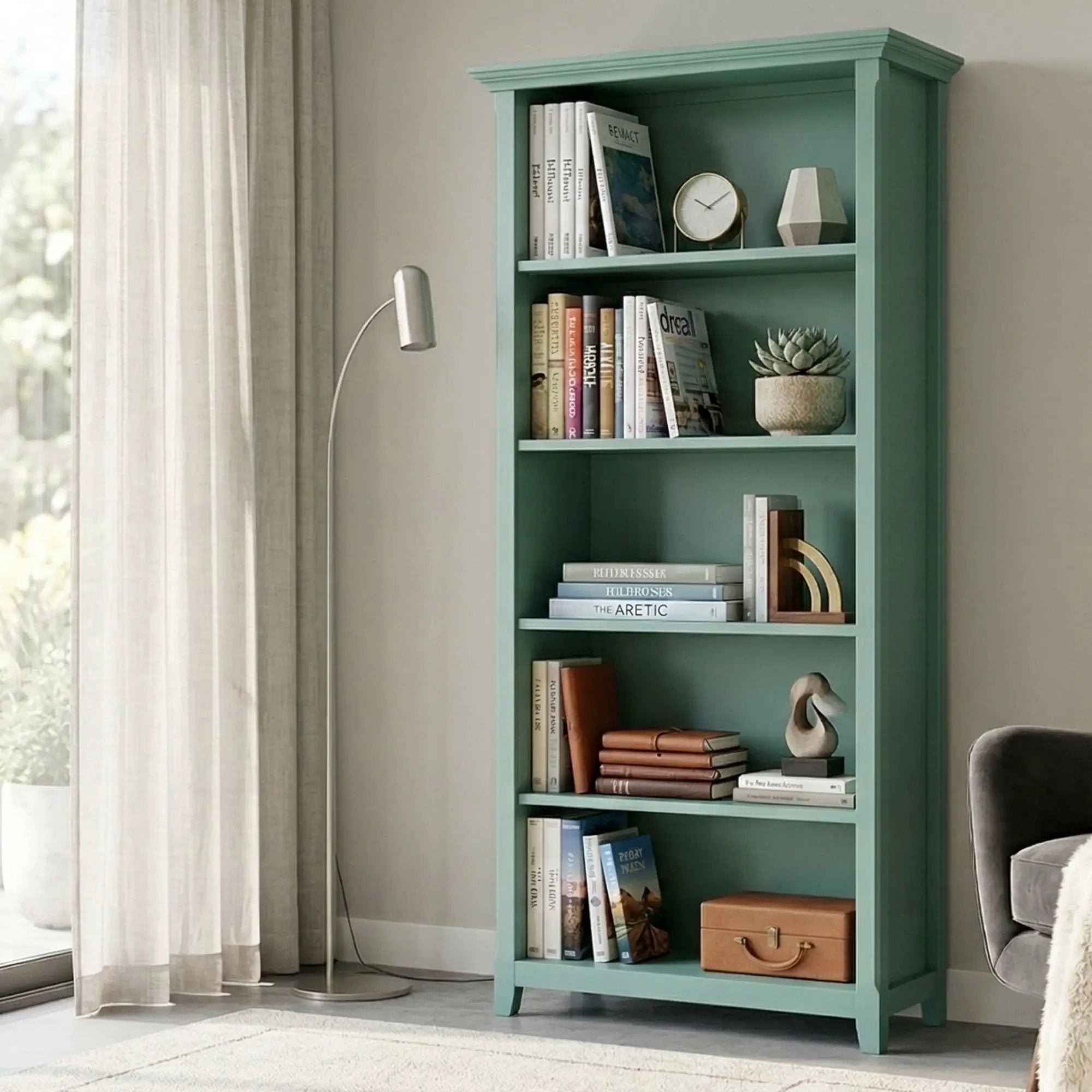 Amherst - 5 Shelf Bookcase, Handcrafted by HouseOfZazla