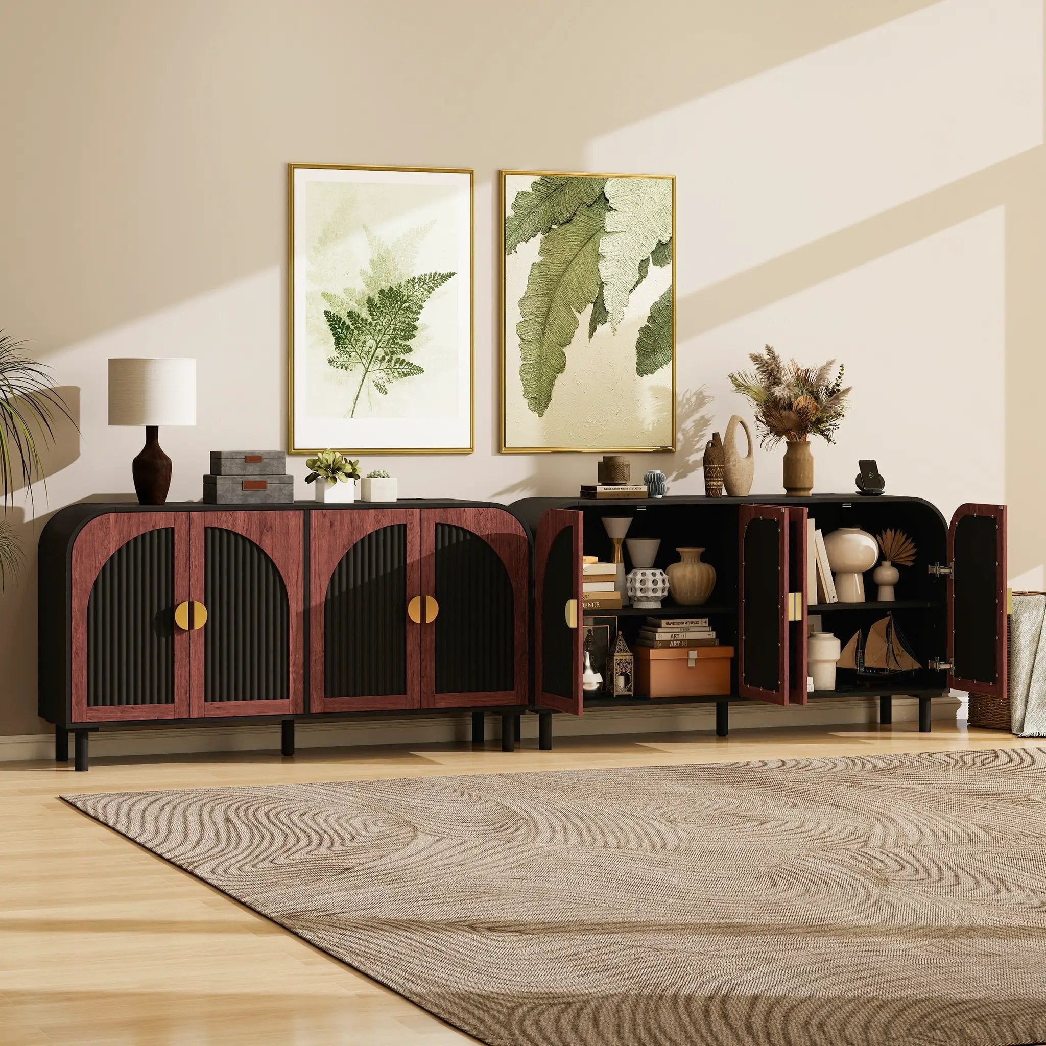 Vintage Arched Sideboard Cabinet with Mid-Century Vintage Style by HouseOfZazla