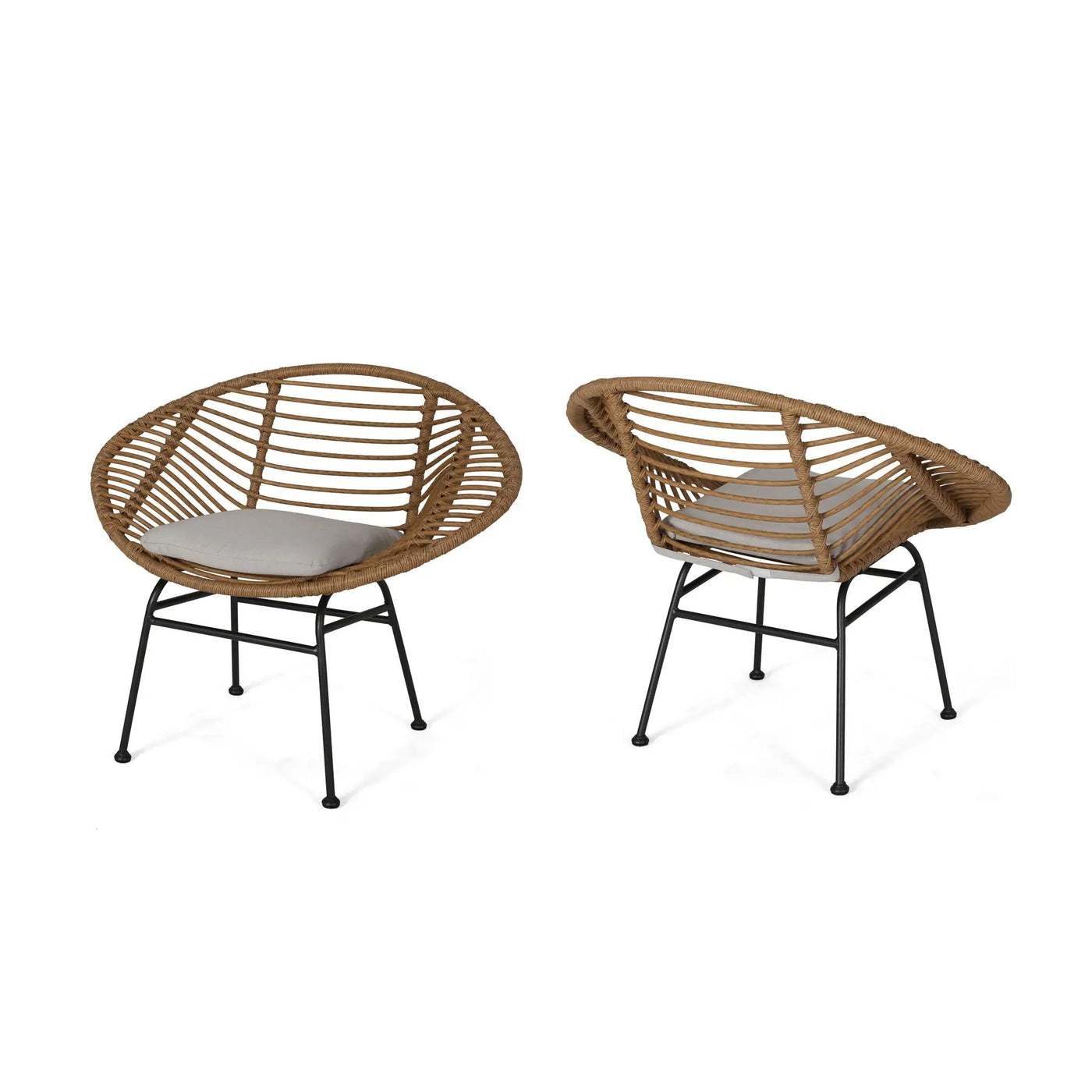 Cordella Outdoor Woven Wicker Chairs with Cushions, Set of 2 by HouseOfZazla
