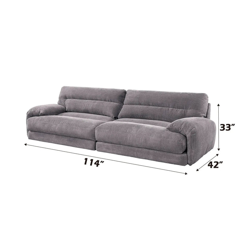 Cadenza - Corduroy Sofa - Gray by HouseOfZazla