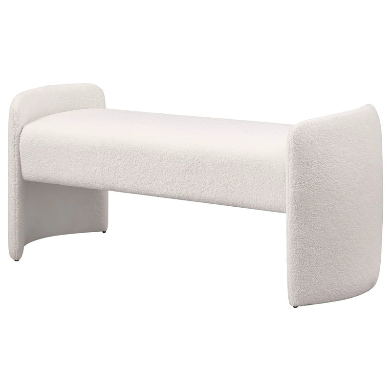 Peoria Velvet Upholstered Accent Bench Ivory by Unique Piece Furniture