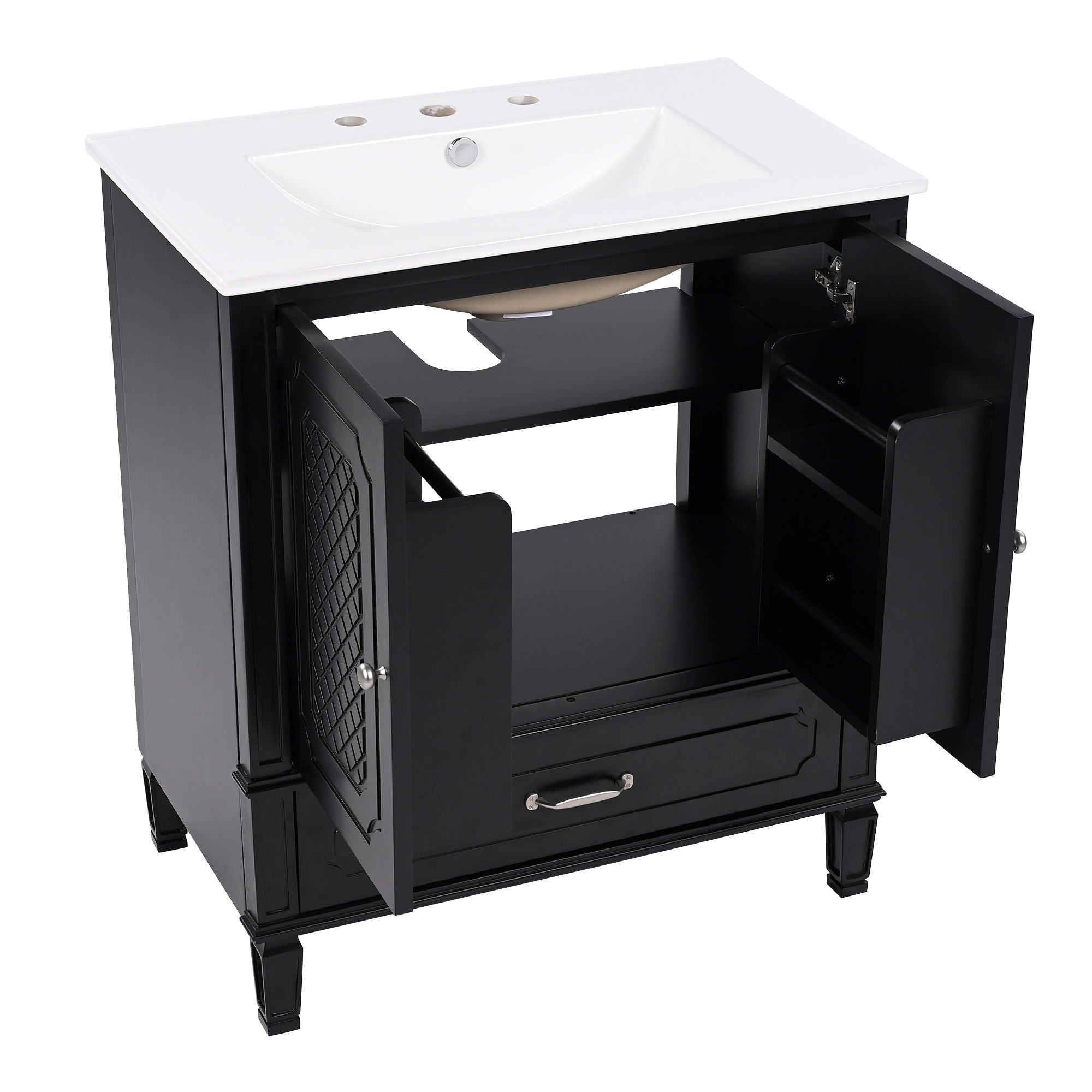 Bathroom Vanity With Sink, Soft Closing Door, Multi Functional Storage by HouseOfZazla