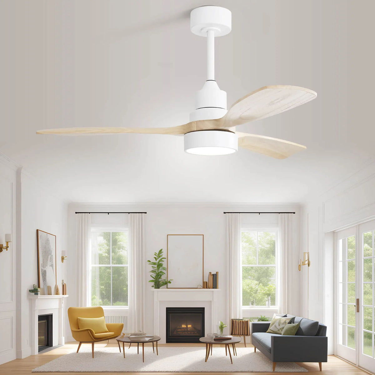 Indoor Ceiling Fan With Dimmable LED Light, 6 Speed Remote ControlLED DC Motor, Reversible Blades, photo 10 of 14
