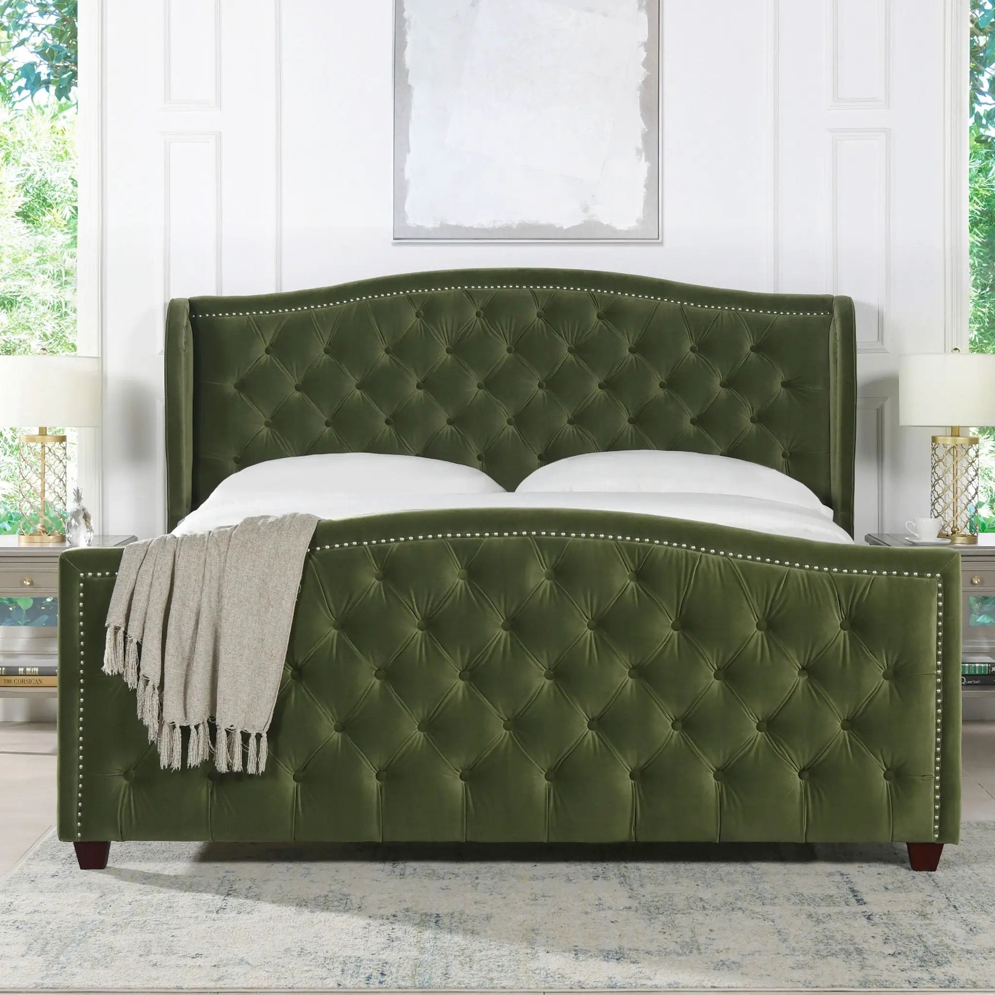 Marcella - Upholstered Shelter Headboard Bed Set by Unique Piece Furniture