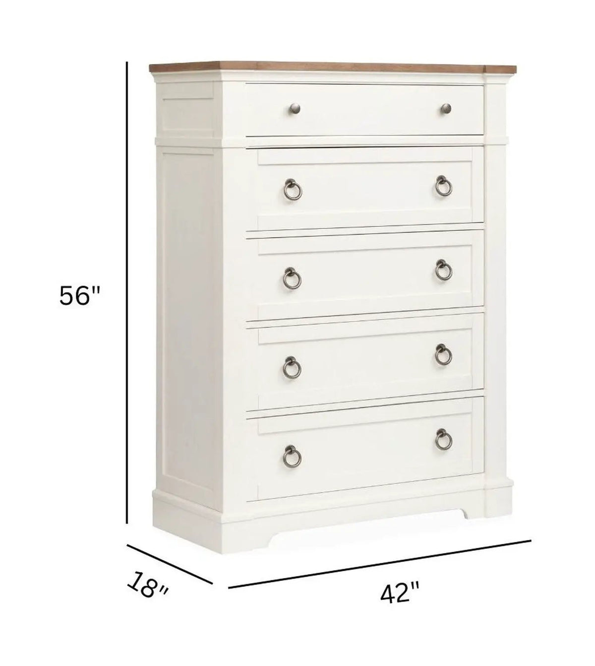 Kingston - Drawer Chest - Whisper White And Cerused Nutmeg, photo 5 of 7