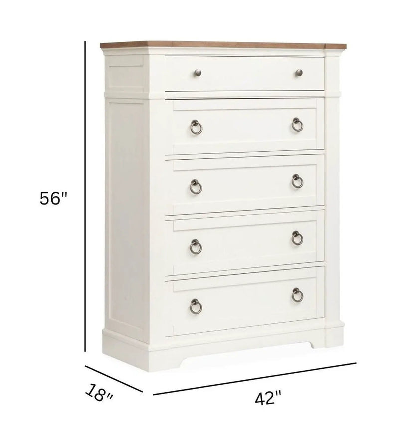 Kingston - Drawer Chest - Whisper White And Cerused Nutmeg, photo 5 of 7
