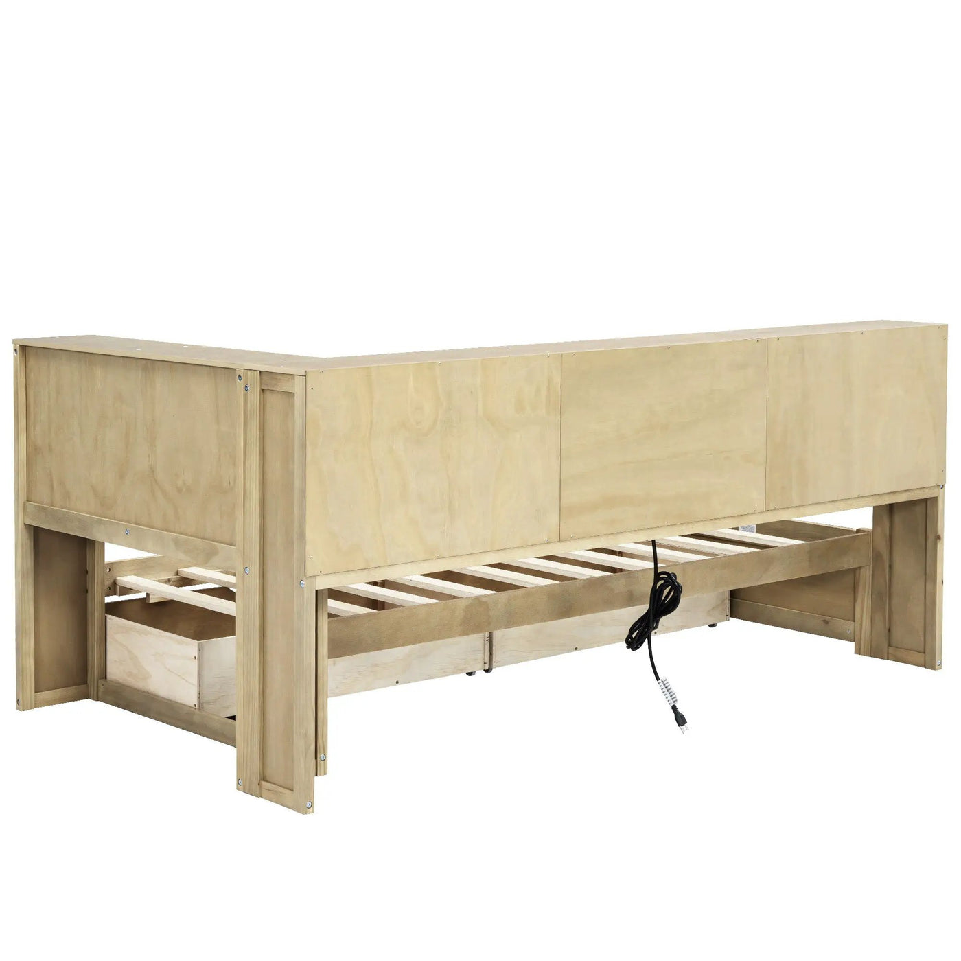 Daybed With 2 Storage Drawers, Storage Cabinets, USB Ports by HouseOfZazla