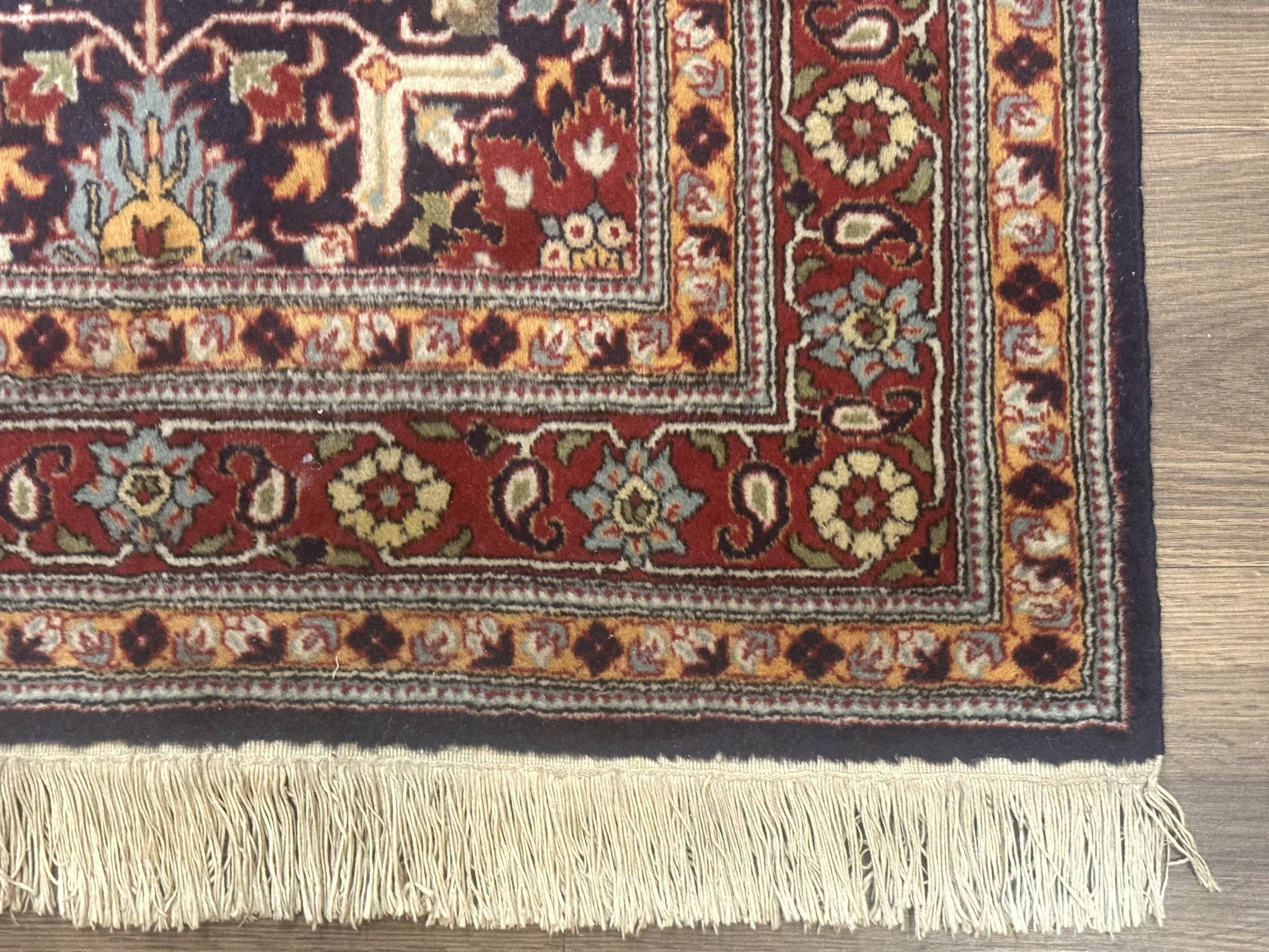Turkish Hereke Rug 3x5, Navy Blue and Red, Fine 210 KPSI by Jewel Rugs