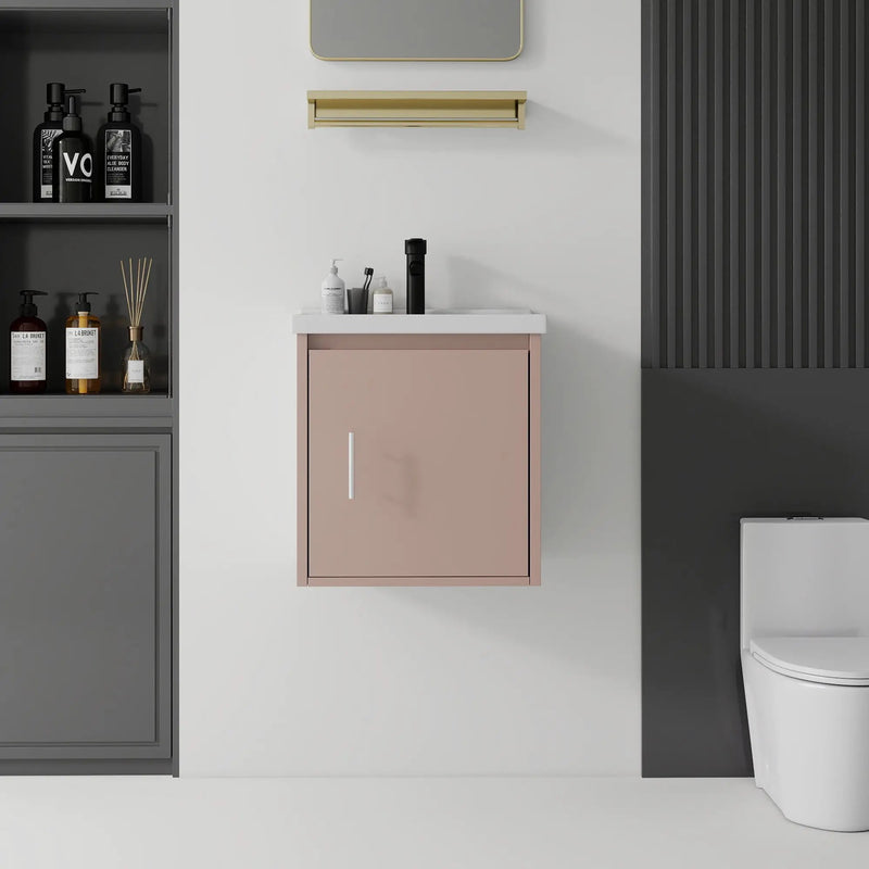 20 Inch Floating Bathroom Vanity with Sink, Soft-Close Door, Ceramic Sink, Plywood by HouseOfZazla