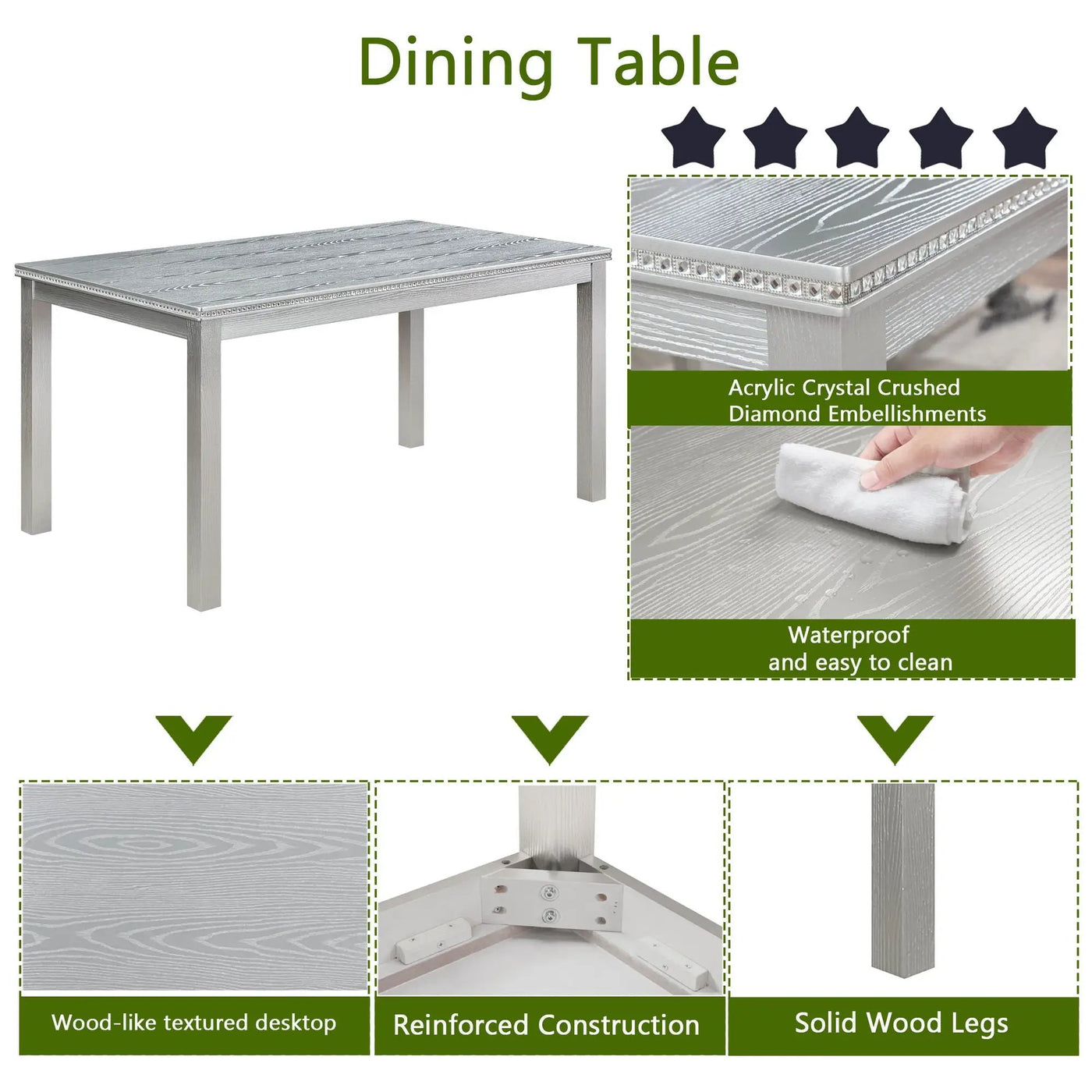 Dining Table Set, Table With A Rectangular Table And Upholstered Chairs by HouseOfZazla