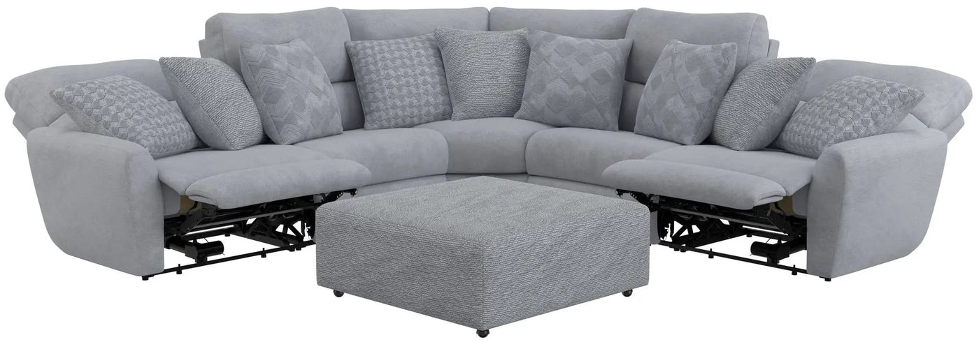 Majesty - Deep Seating Power Reclining Sectional And Ottoman by Unique Piece Furniture