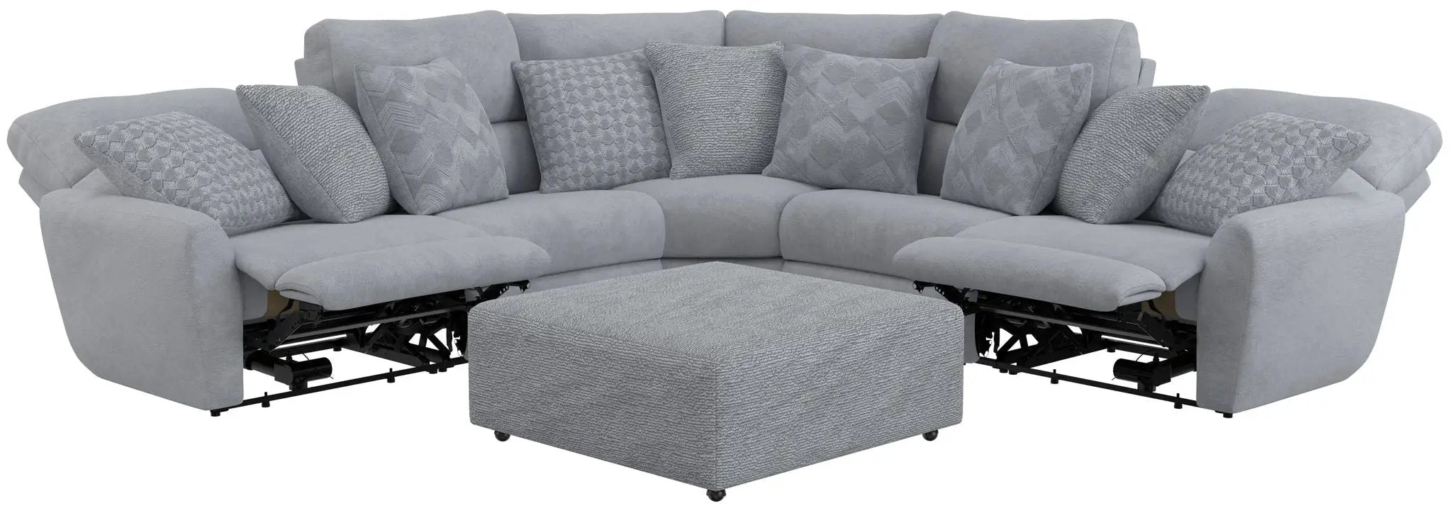 Majesty - Deep Seating Power Reclining Sectional And Ottoman by Unique Piece Furniture