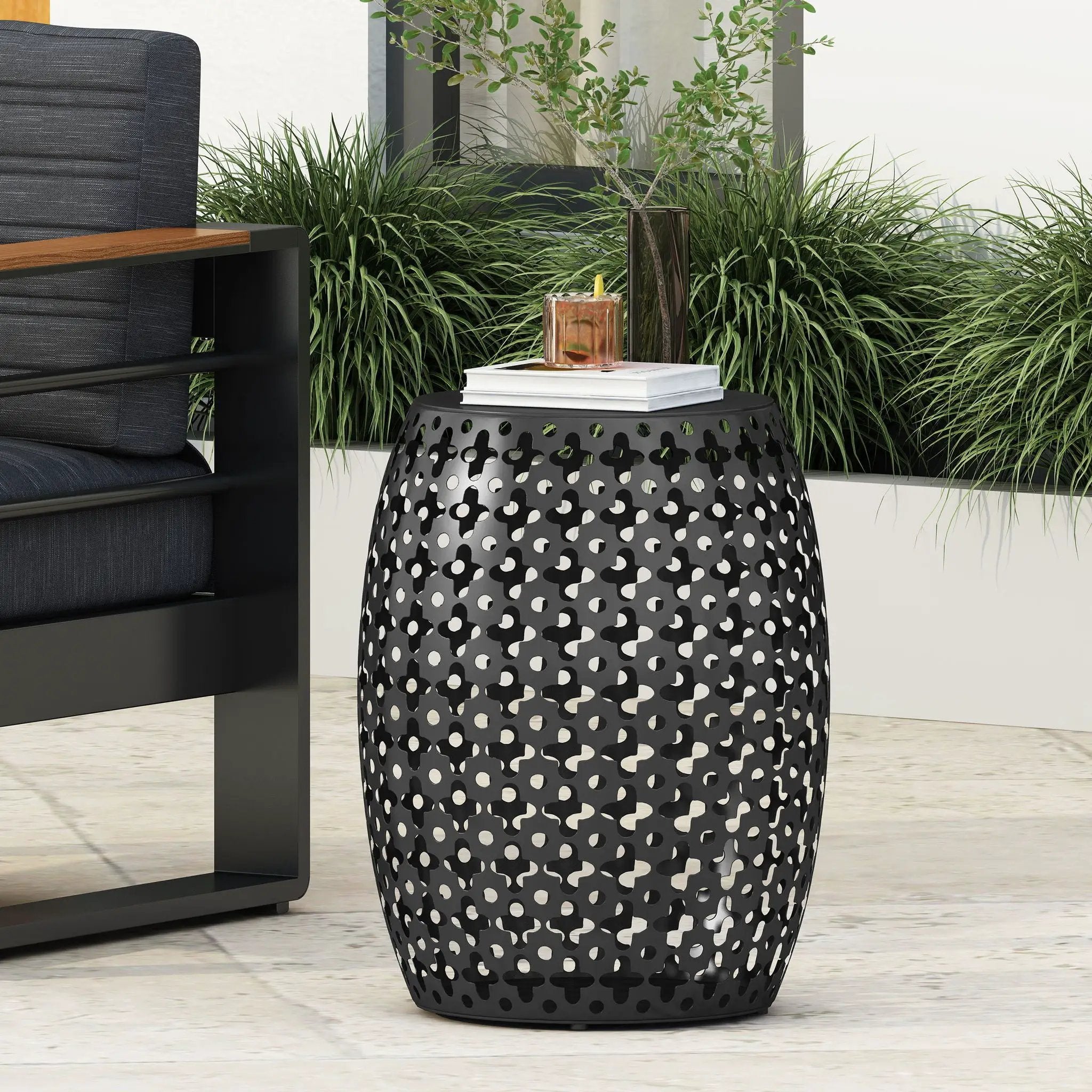 Modern Design, Metal End Table, Large by HouseOfZazla