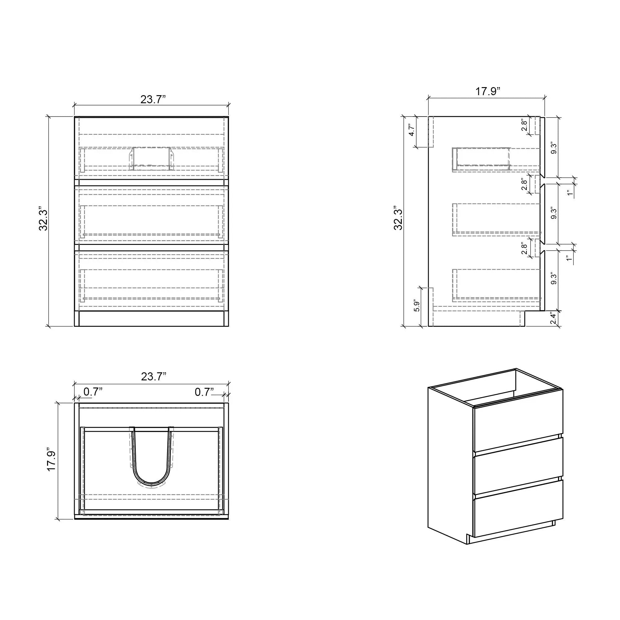 Alice - Bathroom Vanity With Sink, Large Storage Freestanding Bathroom Vanity For Modern Bathroom, One-Piece Sink Basin Without Drain And Faucet by Unique Piece Furniture