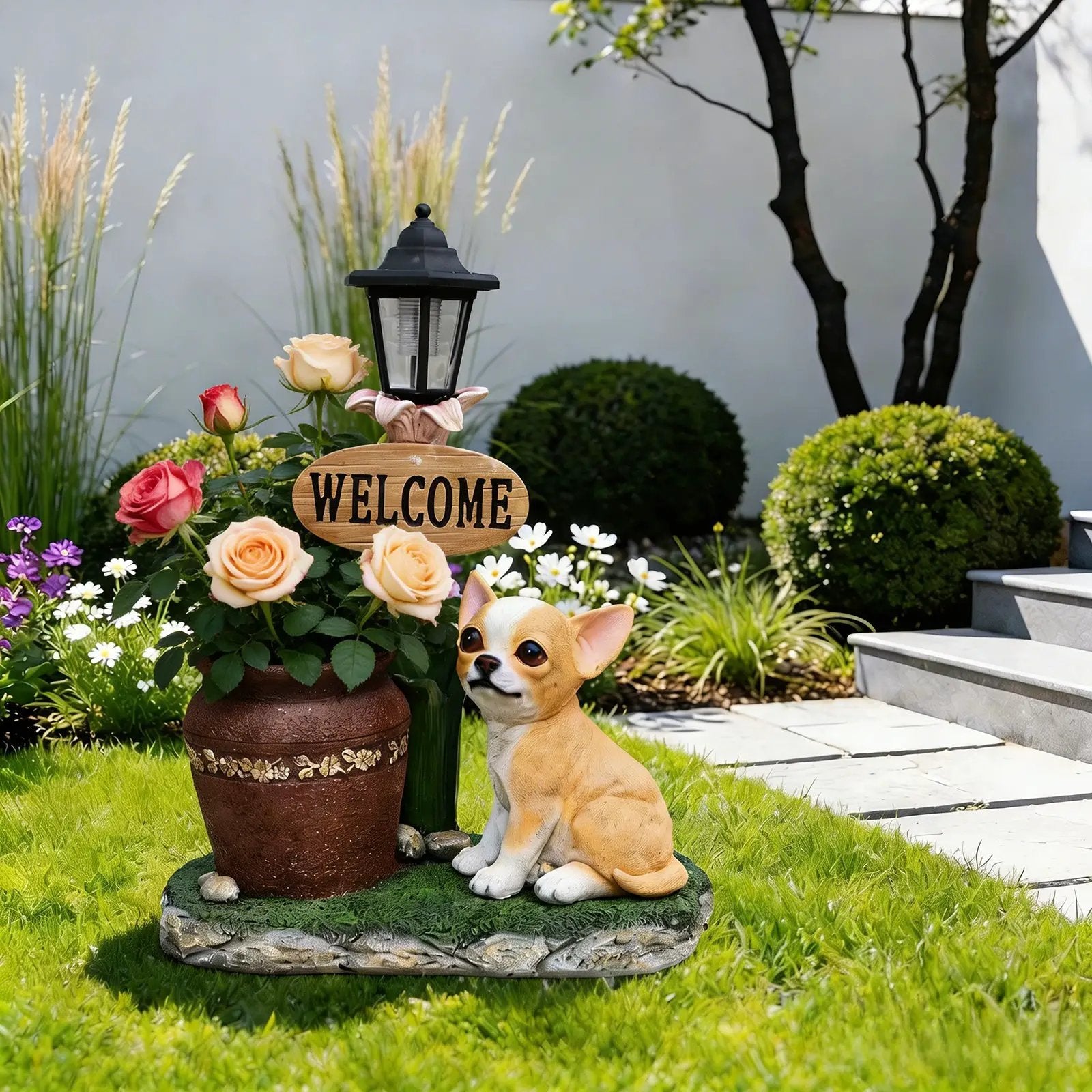 Sitting Corgi Dog Planter Outdoor Decor by HouseOfZazla