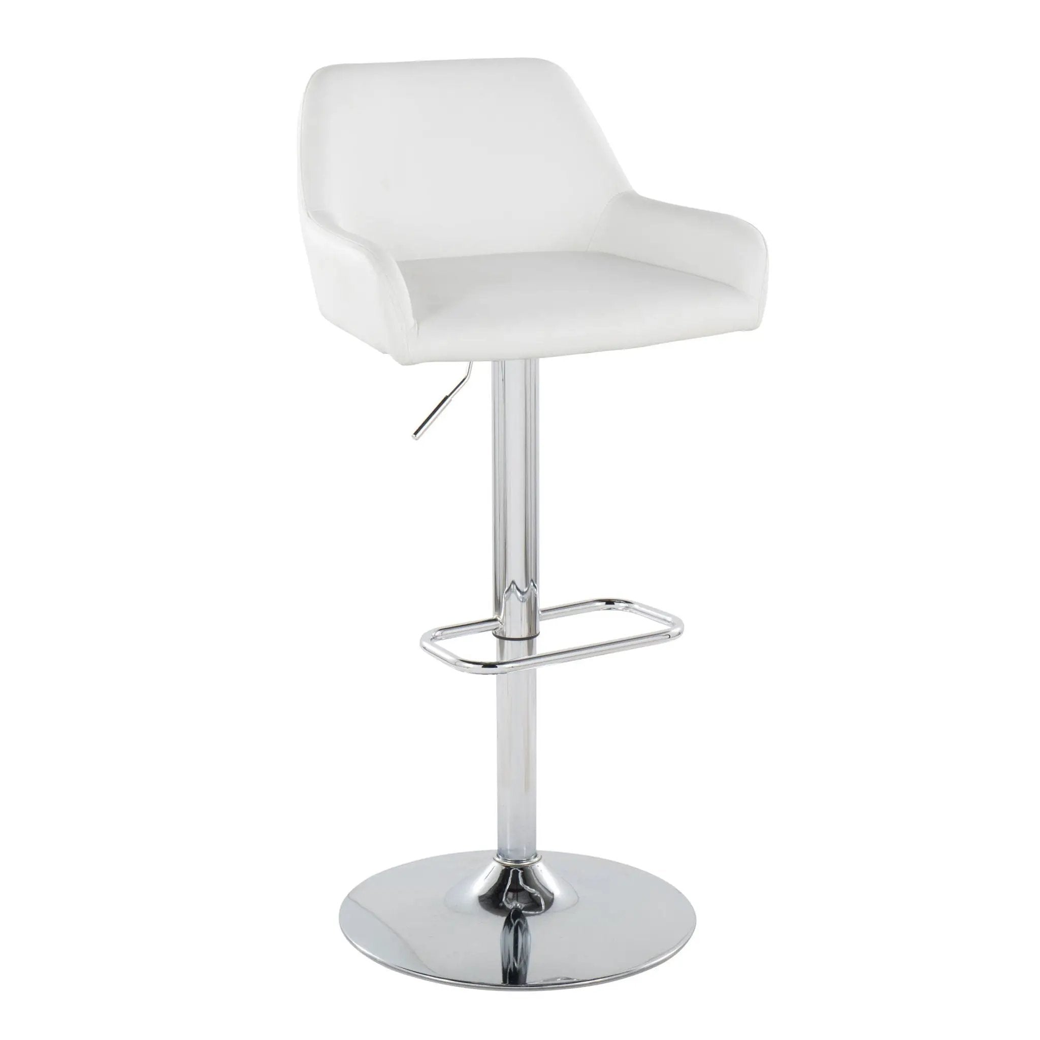 Daniella - Contemporary Adjustable Barstool With Swivel With Rounded Rectangle Footrest (Set of 2) by HouseOfZazla