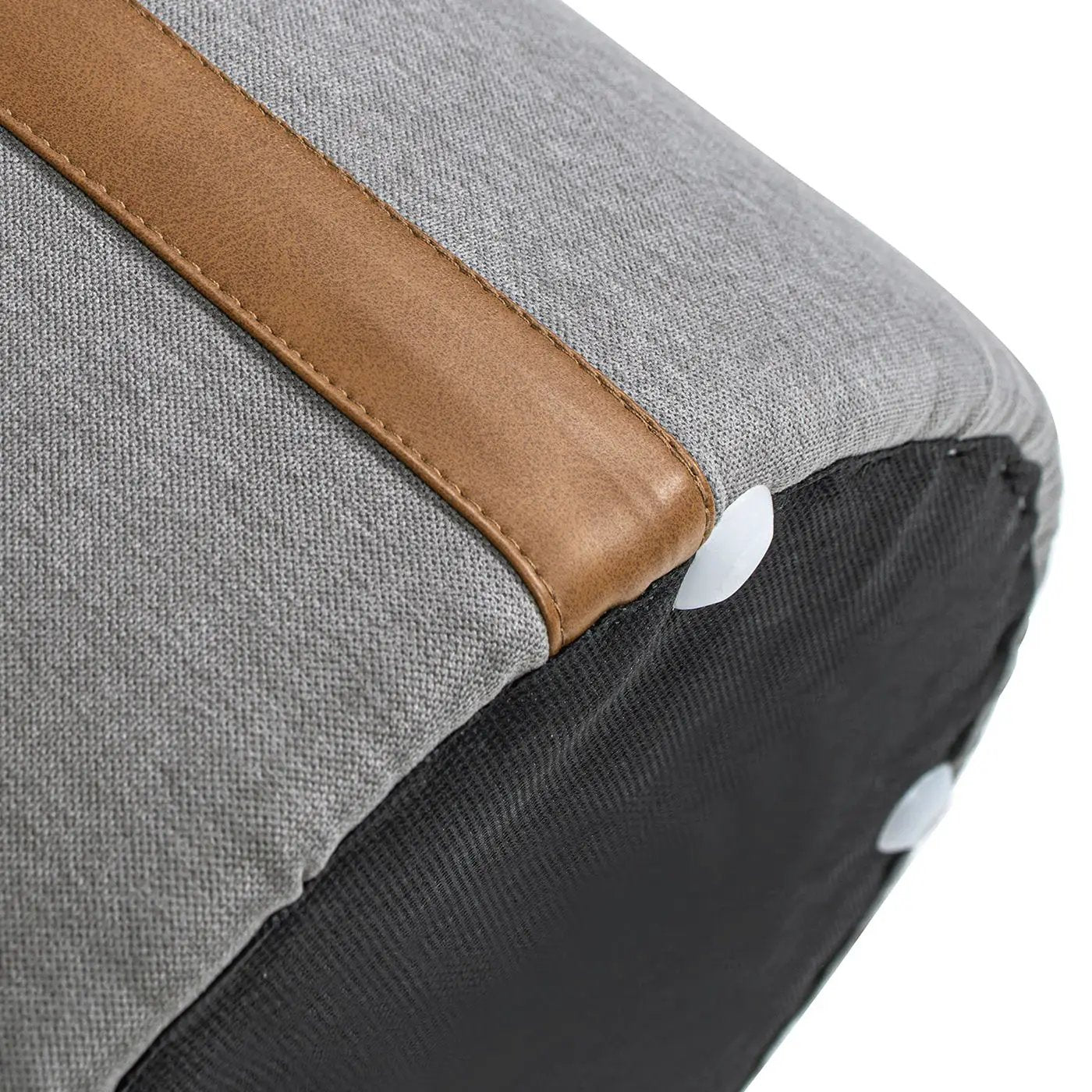 Brandy - Round Upholstered Storage Ottoman With Accent by HouseOfZazla