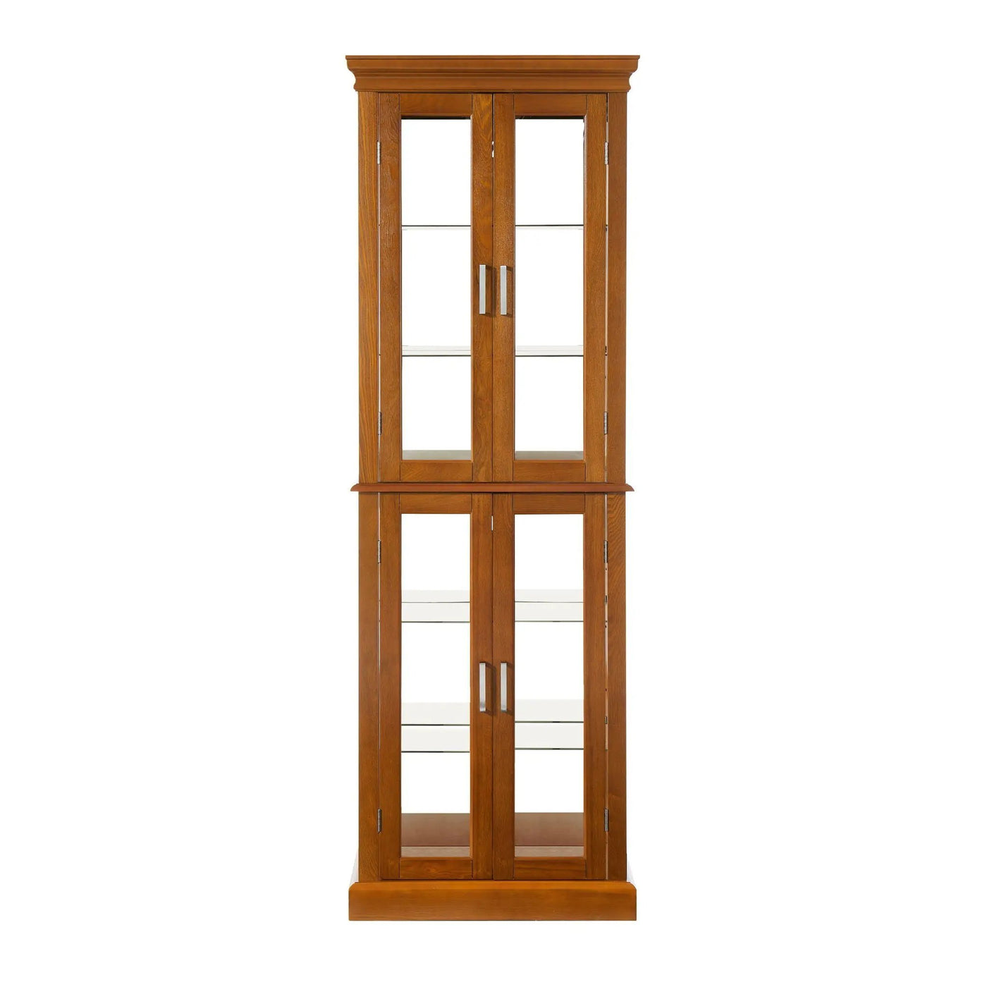 Lighted Curio Cabinet With Adjustable Shelves and Mirrored Back Panel by HouseOfZazla