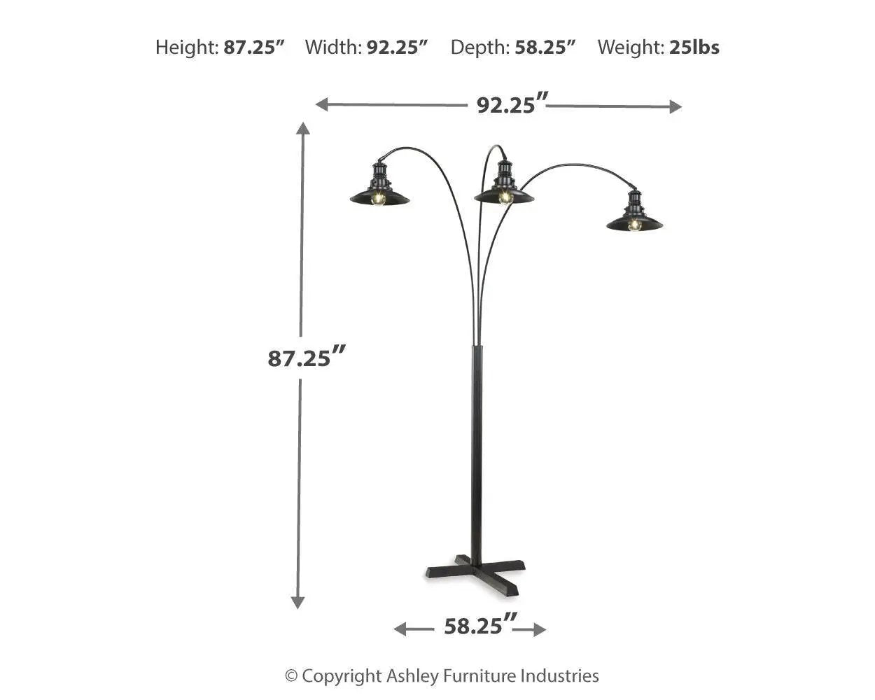 Sheriel - Metal Arc Lamp - Black by Unique Piece Furniture