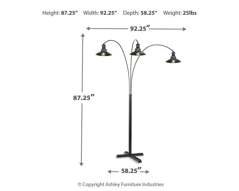 Sheriel - Metal Arc Lamp - Black by Unique Piece Furniture