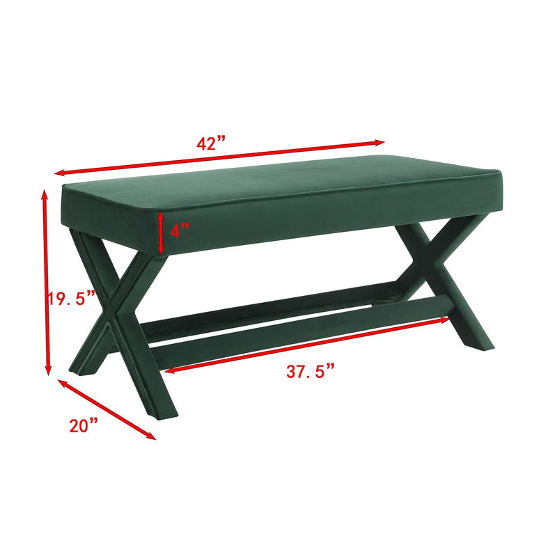 Comfort Double Bench Upholstered With X Crossed Legs