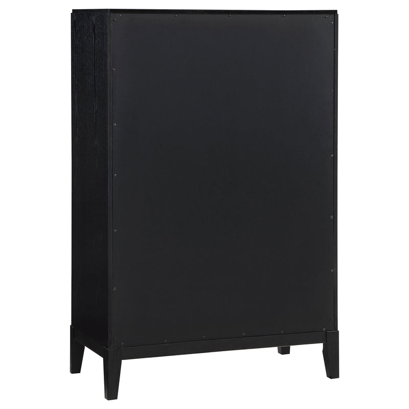 Mason - 5 Drawer Chest With Fluted Design - Black