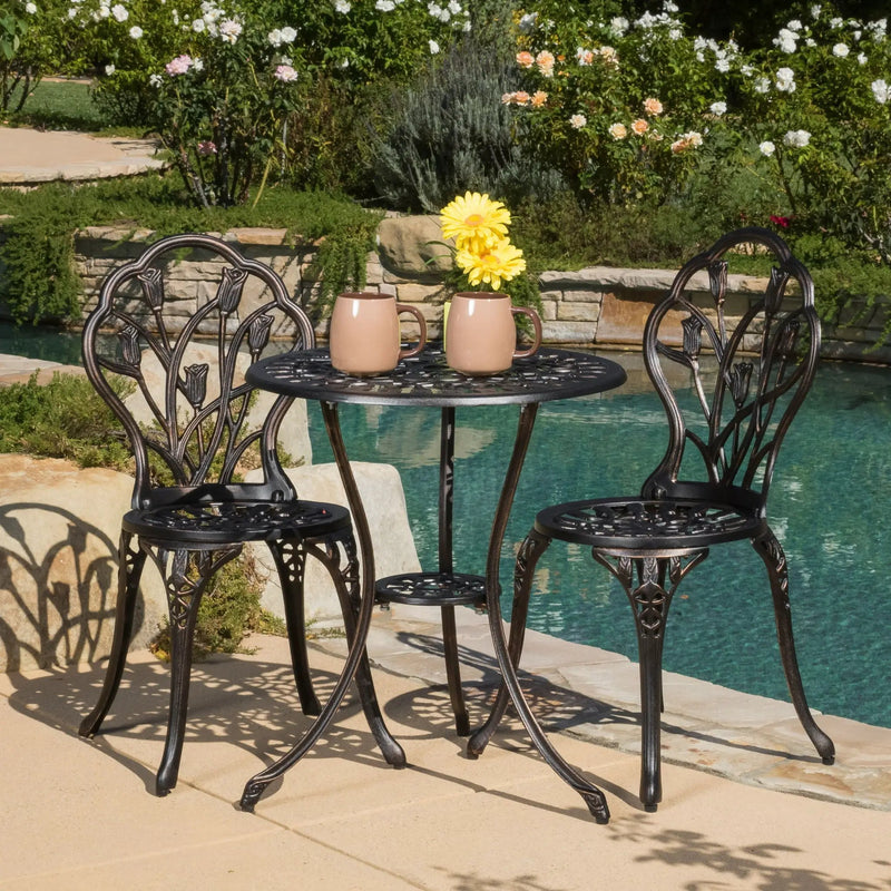 Nassau Cast 3 Piece Bistro Set by HouseOfZazla