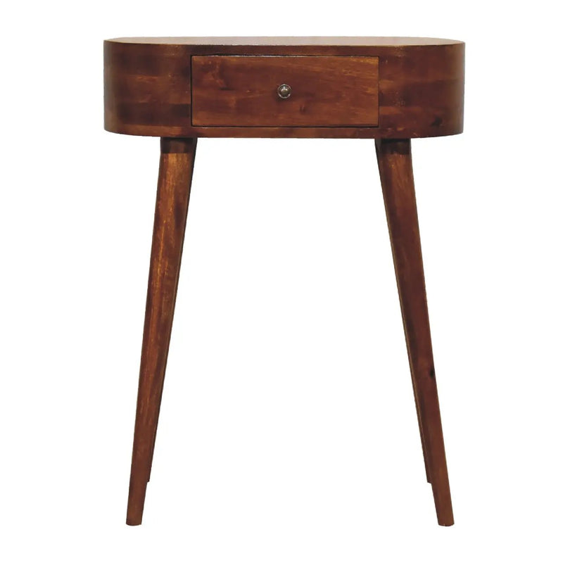 Solid Wood Mini Albion Chestnut Console, 1-Drawer, Nordic Legs by HouseOfZazla