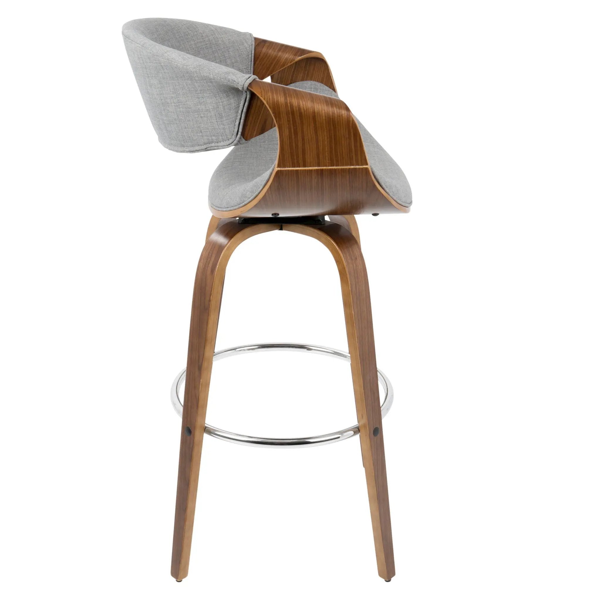 Curvini Mid - Century Modern Fixed Height Barstool With Swivel (Set of 2) by Unique Piece Furniture
